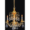 BRASS 3-ARM CRYSTAL CHANDELIER