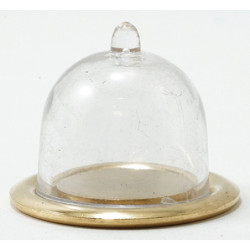 GOLD TRAY WITH CLEAR DOME