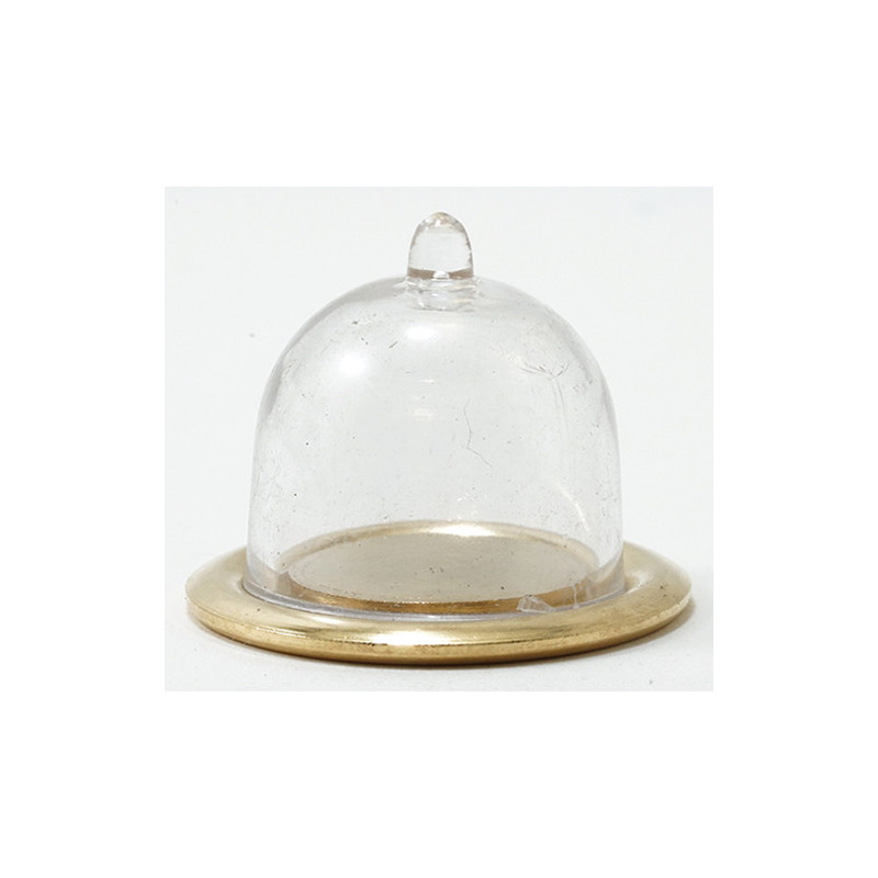 GOLD TRAY WITH CLEAR DOME