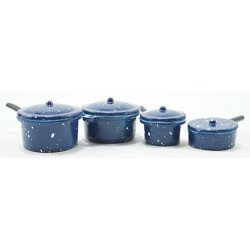 BLUE ENAMEL COOKWARE, 7/PK     4H