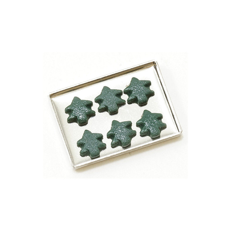 XMAS TREE COOKIES ON SHEET