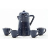 BLUE ENAMELWARE COFFEE SET, 6/PK