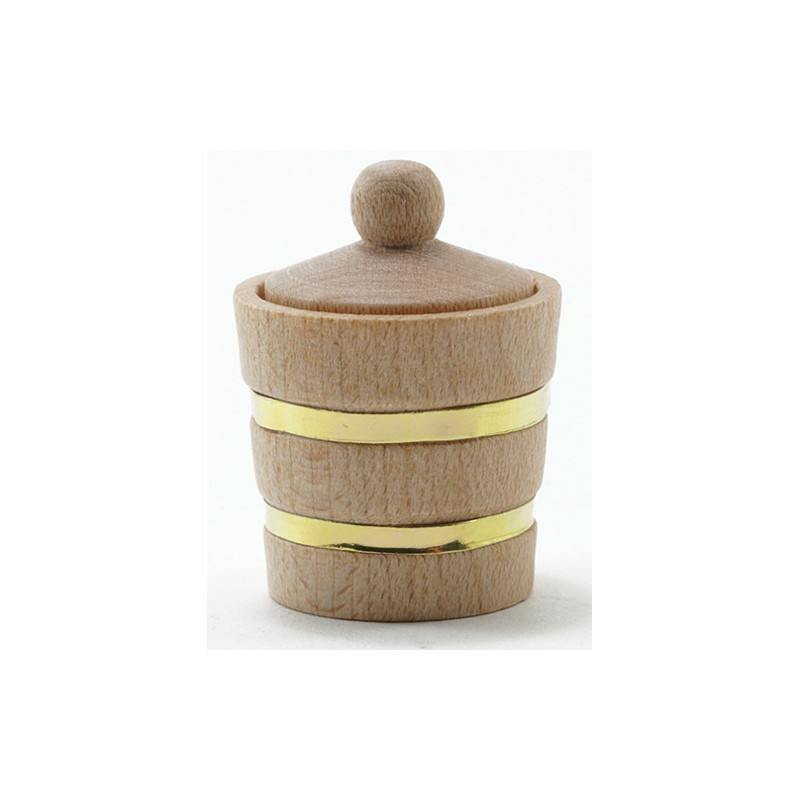 WOODEN BUCKET W/LID