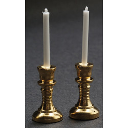 Brass Candlesticks & Candles