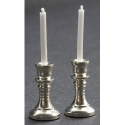 CANDLESTICKS, SILVER, 2/PC