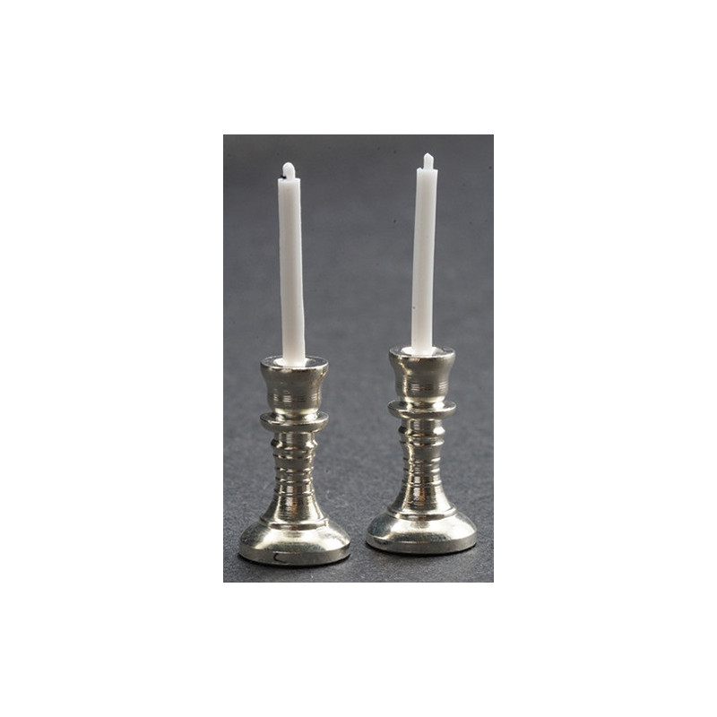 CANDLESTICKS, SILVER, 2/PC