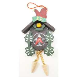 PAINTED CUCKOO CLOCK, 4-1/2H