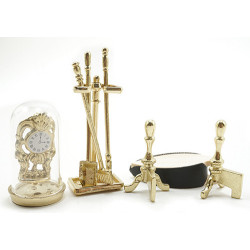 BRASS FIREPLACE ACCESS. W/CLOCK       5H