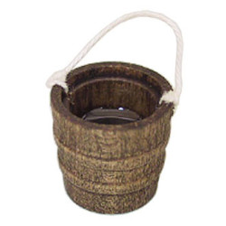WOODEN BUCKET W/WATER
