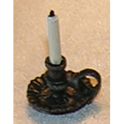 CANDLE, CHAMBER, FLUTED, BLACK