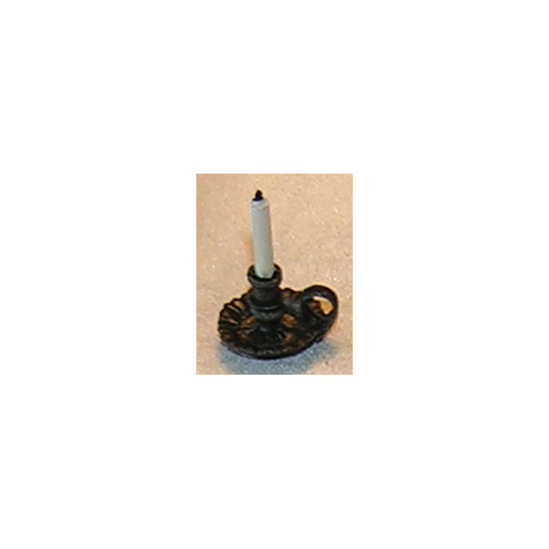 CANDLE, CHAMBER, FLUTED, BLACK