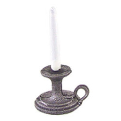 CANDLE HOLDER W/CANDLE BLACK