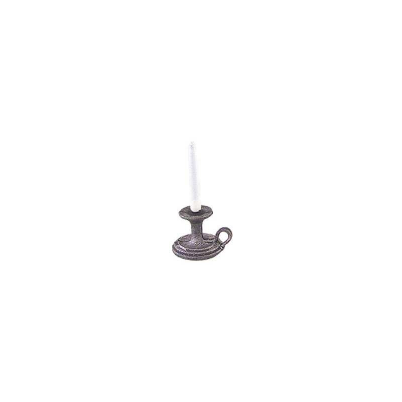 CANDLE HOLDER W/CANDLE BLACK