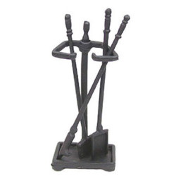 BLACK FIREPLACE SET
