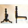 FIREPLACE ANDIRONS, LONG, BLACK, 2PC