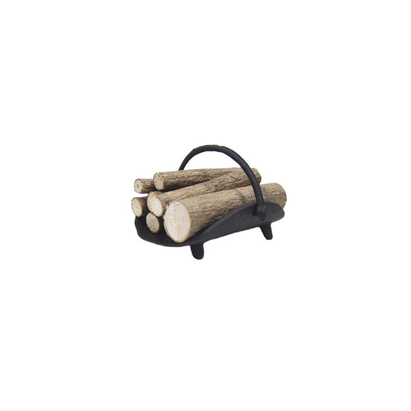 FIREPLACE LOG HOLDER W/LOGS