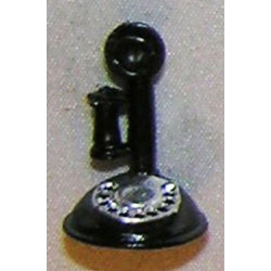 Black Candlestick Telephone W/dial
