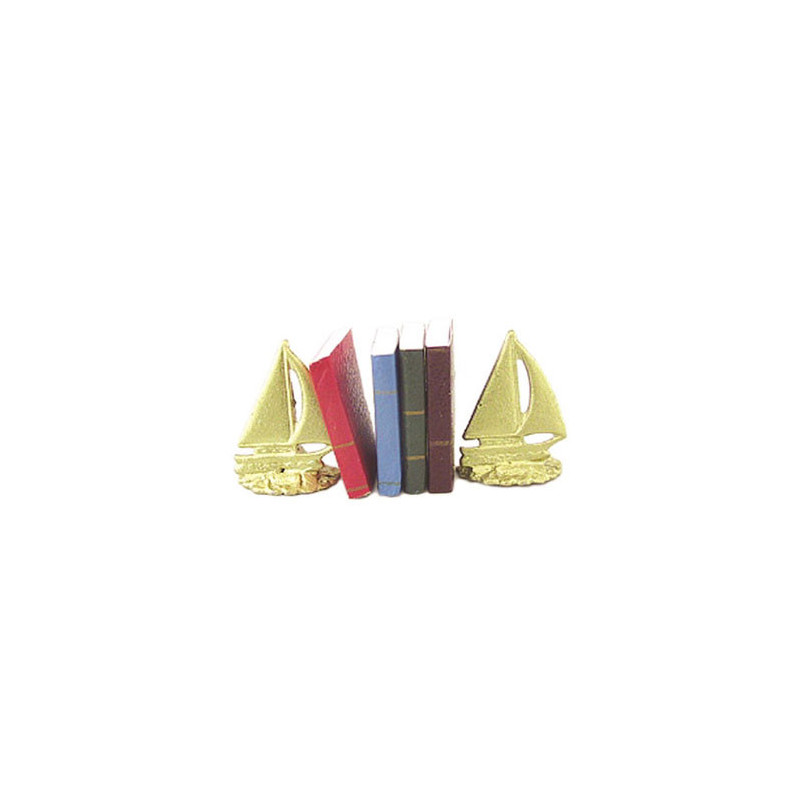 SAILBOAT BOOKENDS W/BOOKS