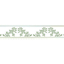 BORDER: ACORNS, GREEN ON WHITE