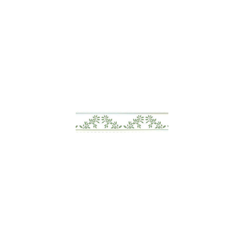 BORDER: ACORNS, GREEN ON WHITE
