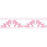 BORDER: ACORNS, PINK ON WHITE