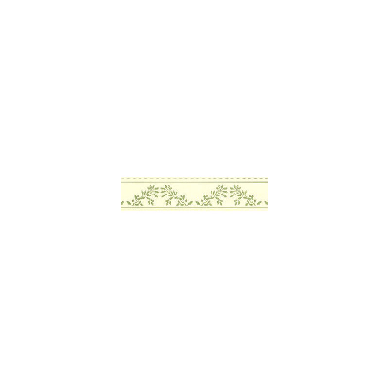BORDER: ACORNS, GREEN ON CREAM