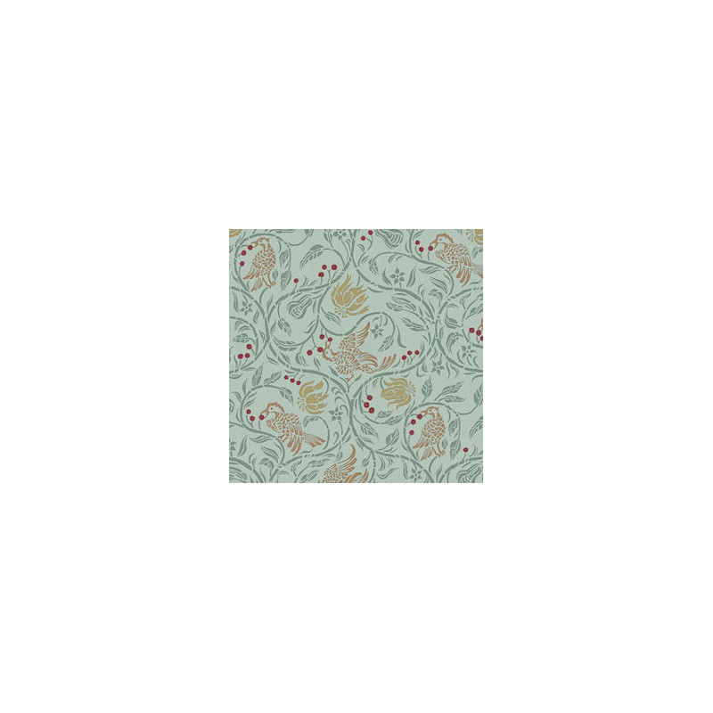 6 pack Wallpaper: Birds & Berries, Green Background