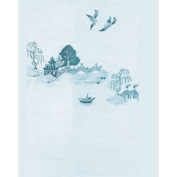 3 pack Wallpaper: China Grove Mural Blue