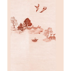 3 pack Wallpaper: China Grove Mural Burgundy
