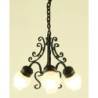 &CK3011: CHANDELIER, 3-LT FROSTED GLOBE