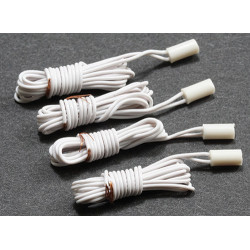 BI-PIN SOCKET, 3/16 W/10IN. LEADS, 4/PK