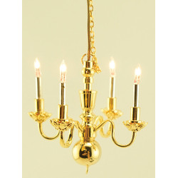 4-ARM CHANDELIER W/BI-PIN BULBS 12 V.