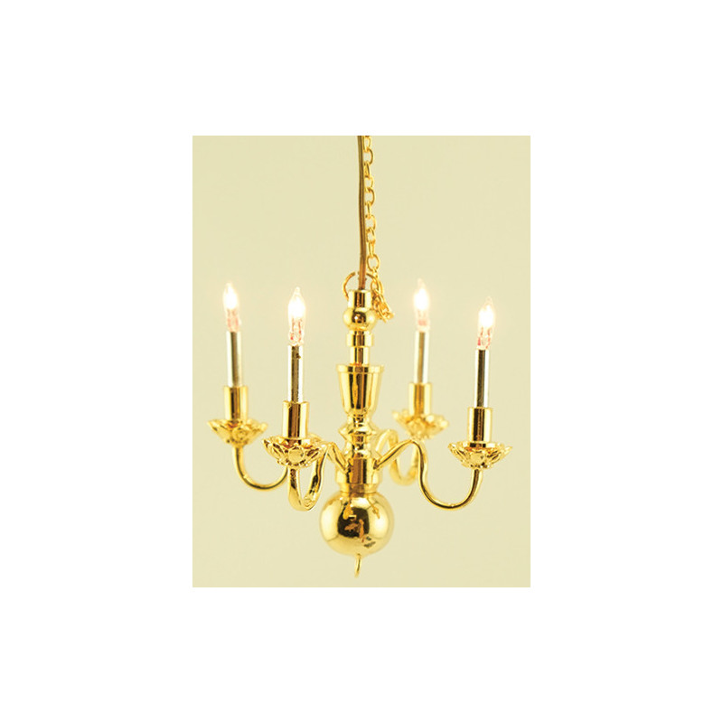 4-ARM CHANDELIER W/BI-PIN BULBS 12 V.