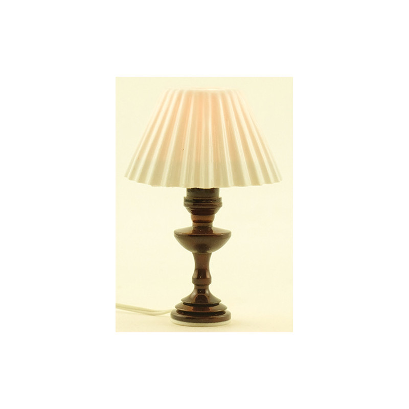 Table Lamp- White Pleated Shad