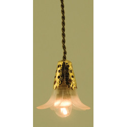 Hanging Lamp- Frosted Flower