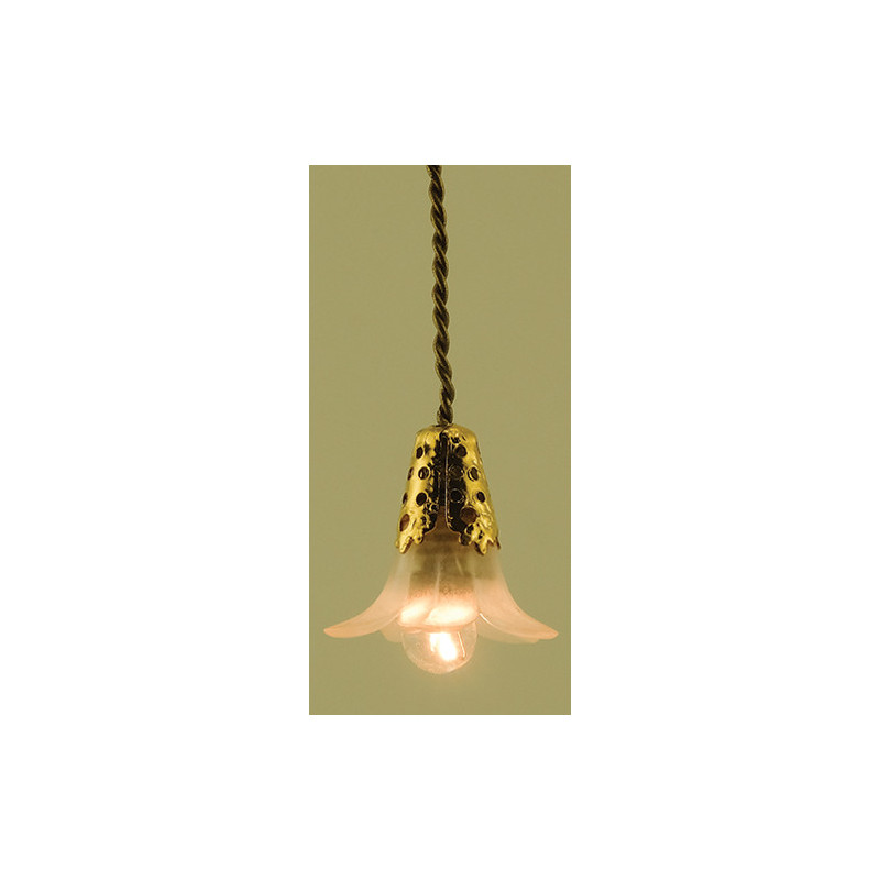 Hanging Lamp- Frosted Flower
