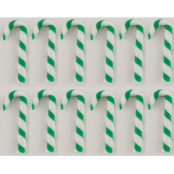 Candy Canes Green-white 12pcs.