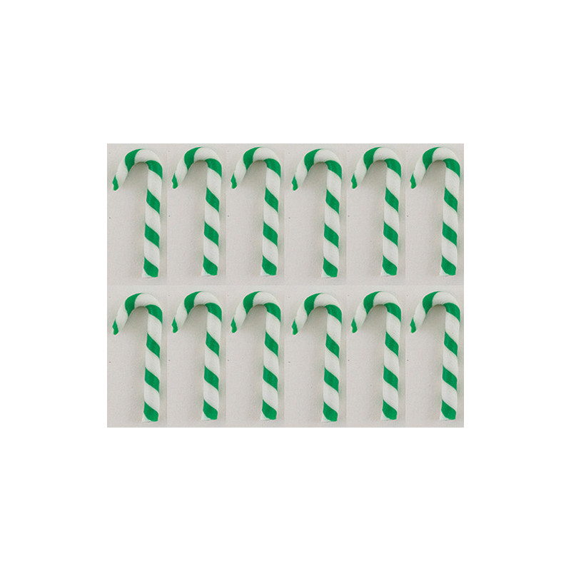 Candy Canes Green-white 12pcs.