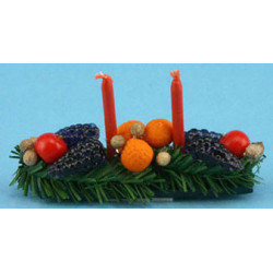 CENTERPIECE W/FRUIT & CANDLES