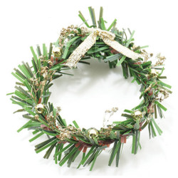 WREATH W/GOLD BOWS