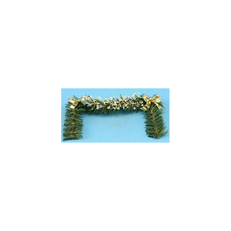 Fireplace Garland W/gold Bows