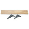 STAINED SHELF/BLACK BRACKETS
