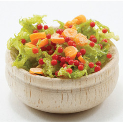 SALAD IN WOOD BOWL