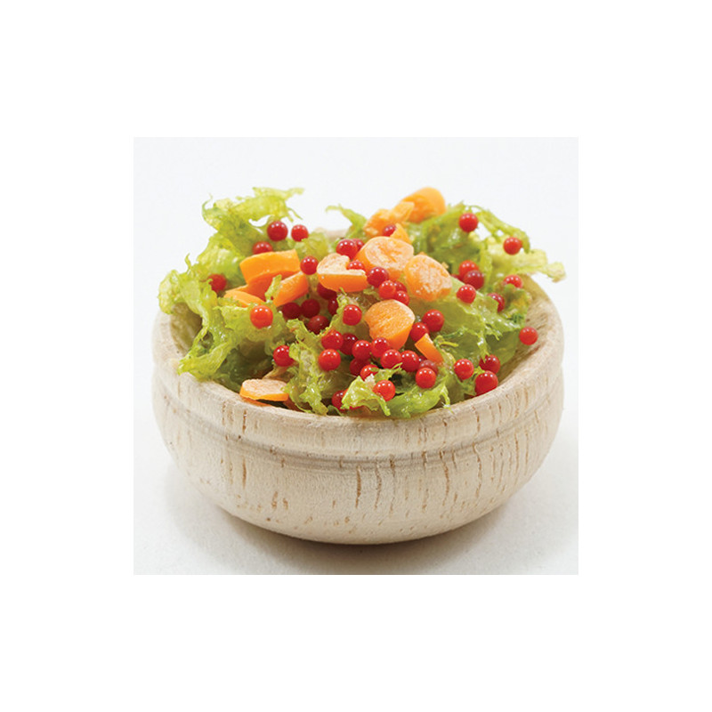 SALAD IN WOOD BOWL
