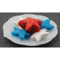 Red, White & Blue Cookies On Plate
