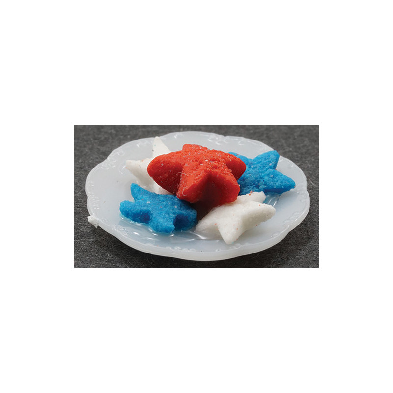 Red, White & Blue Cookies On Plate