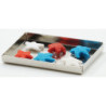 Red White & Blue Cookies On Baking Sheet