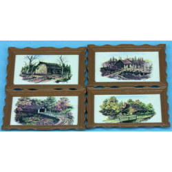 LG FRAMED PICTURES, RUSTIC, 4 PCS.