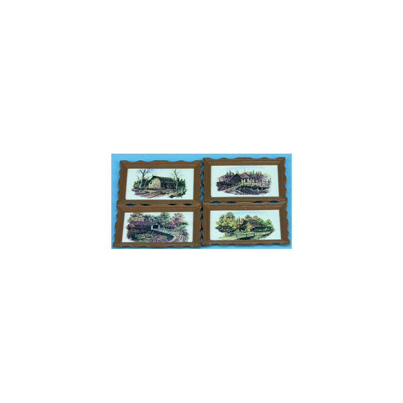 LG FRAMED PICTURES, RUSTIC, 4 PCS.