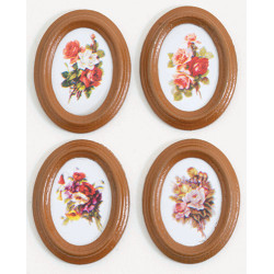 FRAMED OVAL PICTURES 4PCS.